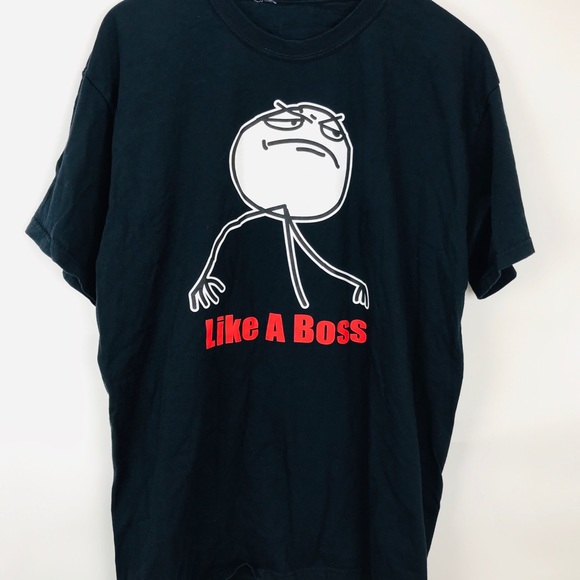 🚩Like A Boss T-shirt Sz L Sz Black Graphic Tee - Picture 5 of 6